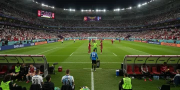 Crucial substitution in a major 2025 international soccer tournament match.