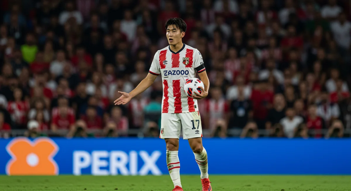 Midfielder displaying exceptional vision and control, setting up a crucial play.