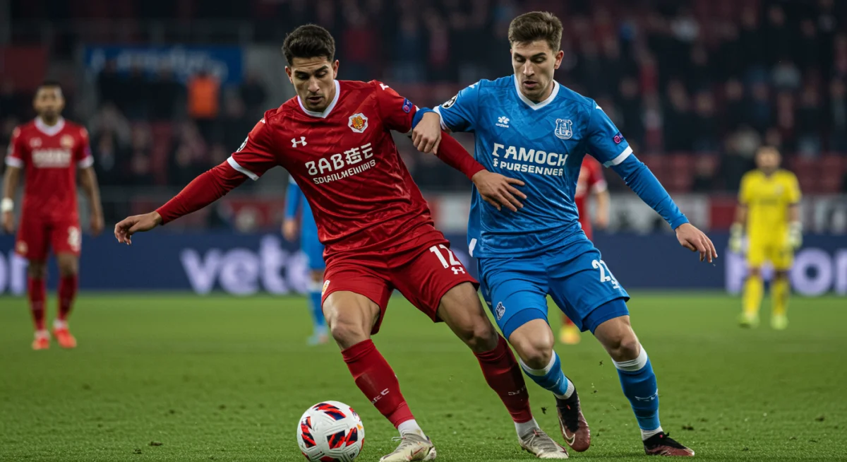 Midfielders in a head-to-head challenge for possession during a crucial MLS game.
