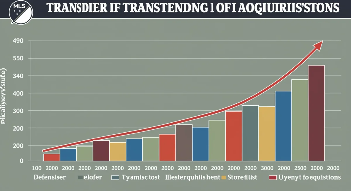 MLS transfer spending trend graphic for defenders over five years