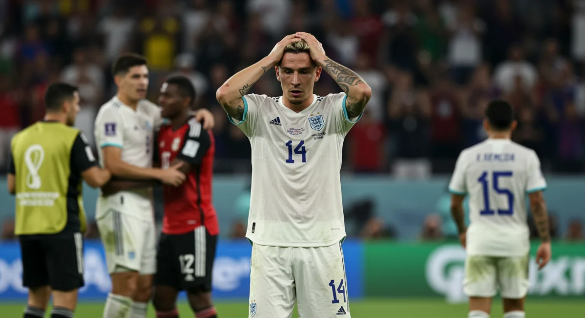 Player's emotional reaction to a controversial referee decision in Gold Cup.