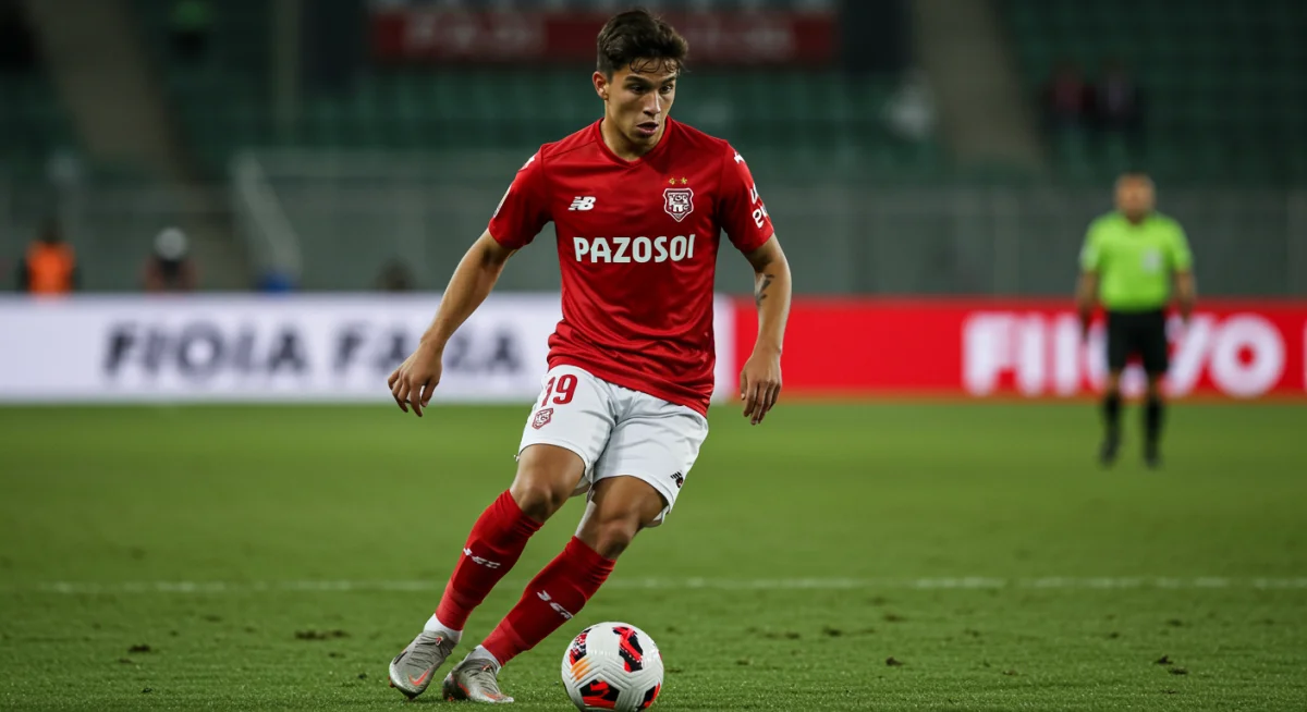 Young South American attacking midfielder dribbling, showcasing skill and potential for MLS