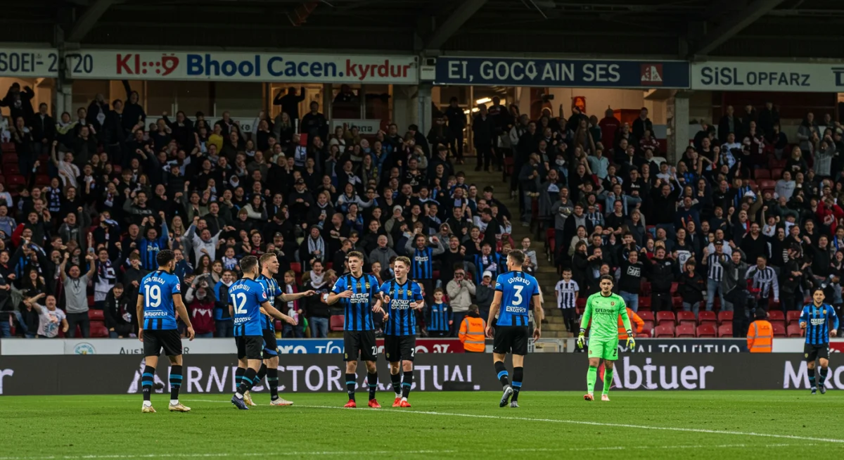 Stadium erupting in celebration after a spectacular free-kick goal