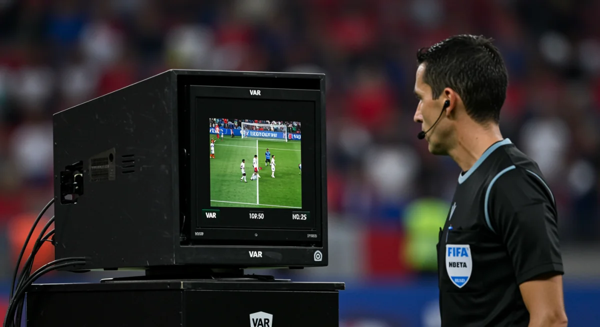 VAR review of a disputed play in the 2025 Gold Cup.