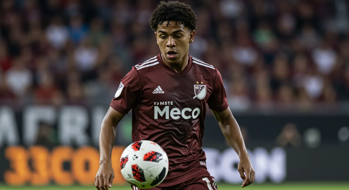 Dynamic young MLS player showcasing ball control and agility