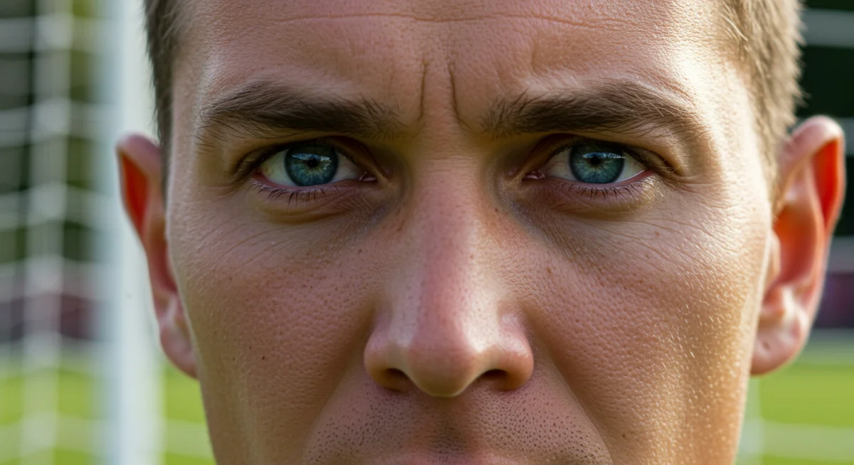 Intense goalkeeper focus during a critical USL match moment