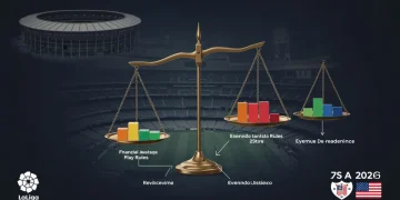 La Liga 2026 Financial Fair Play Rules impacting club spending limits, with revenue and expenditure scales