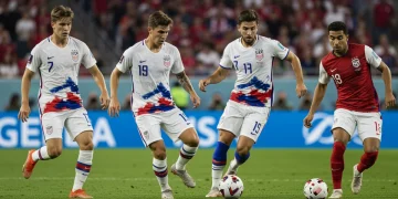 USMNT players demonstrating diverse soccer skills during a friendly match.