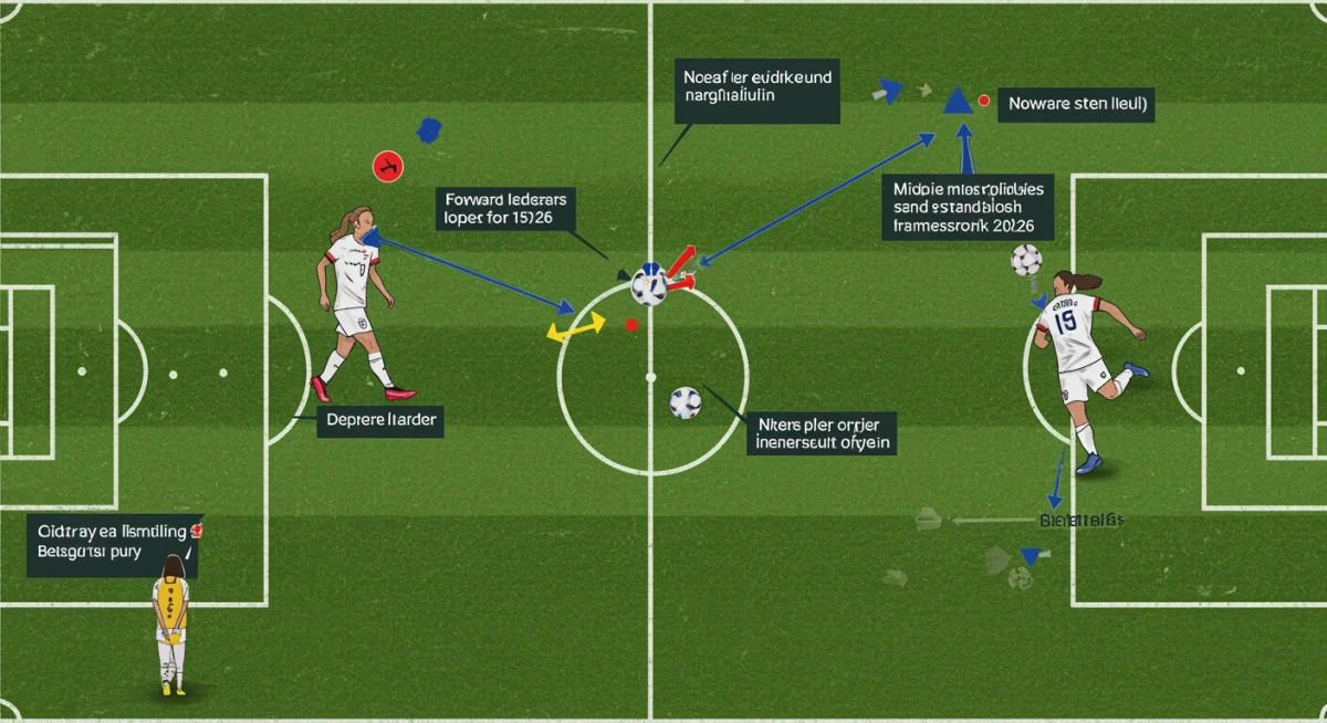 Tactical graphic showing USWNT player role evolution and strategic positioning for 2026