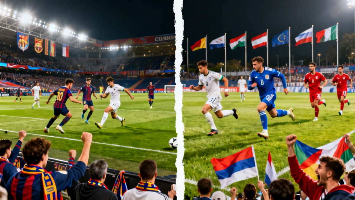 Visual representation of European club football versus international World Cup qualifier matches.