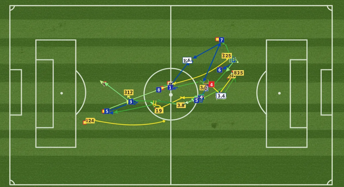 Dynamic 3-2-5 attacking formation diagram with fluid player roles and high press